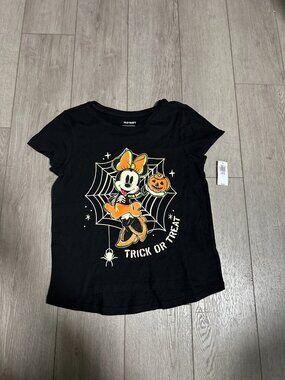 Old Navy Girls Large L 10/12 Minnie Mouse Halloween Tee Black T-Shirt #37125